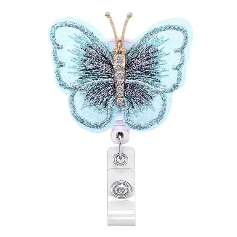Coeufuedy Butterfly Badge Reels Retractable Nurse Badge Holder Retractable with Alligator Clip for Nursing  Doctors 24 Inch Nylon Cord for ID Badge Name Holder (multicolored-22) - Image 1